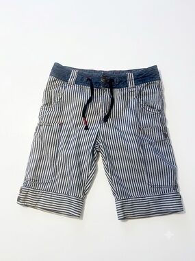 Armani Jeans Vintage Bermudas Striped Navy White Y2K 100% cotton